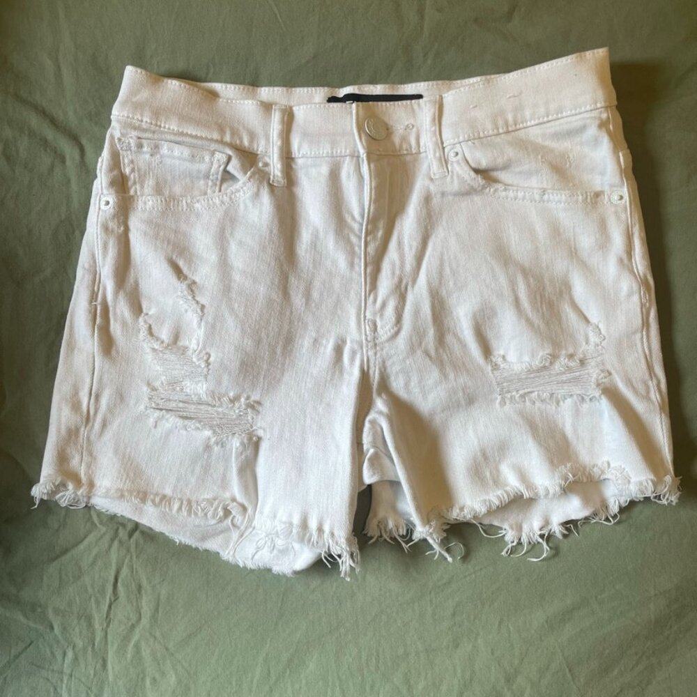 White cutoff shorts